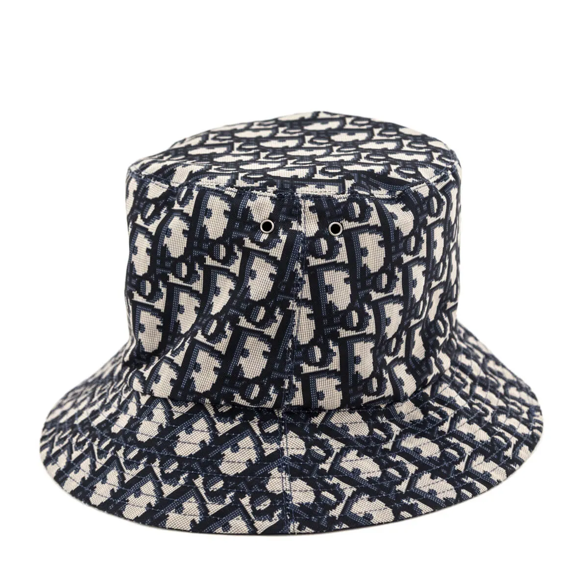 Dior Navy Oblique Reversible Teddy D Small Brim Bucket Hat
