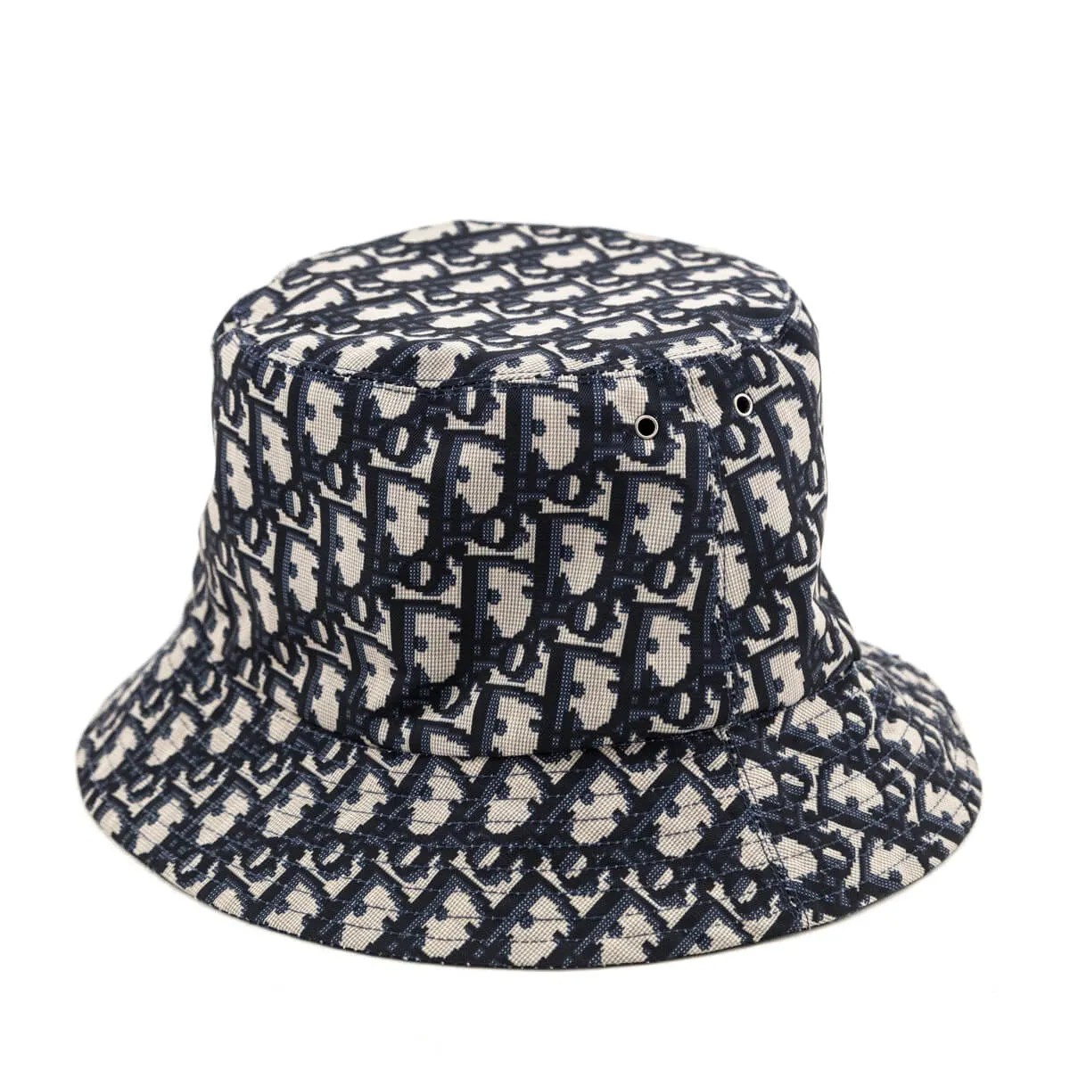 Dior Navy Oblique Reversible Teddy D Small Brim Bucket Hat