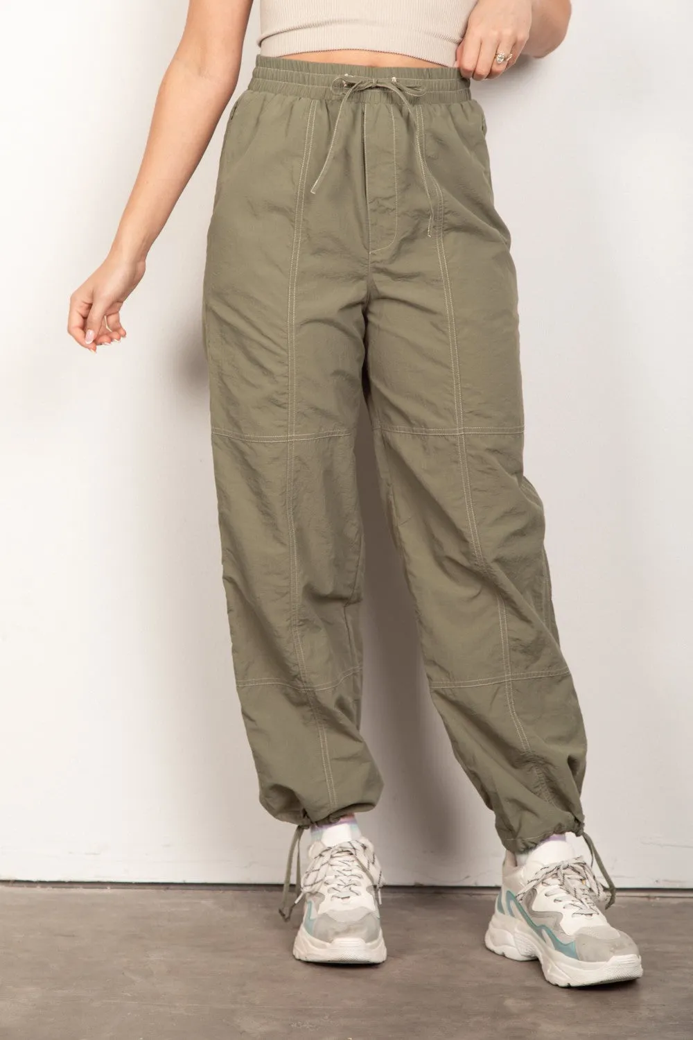 Drawstring Parachute Joggers