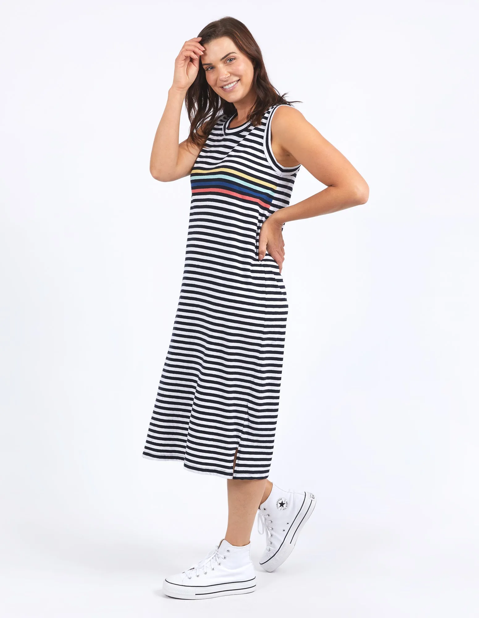 Elm Lyric Tank Dress Navy And White Stripe