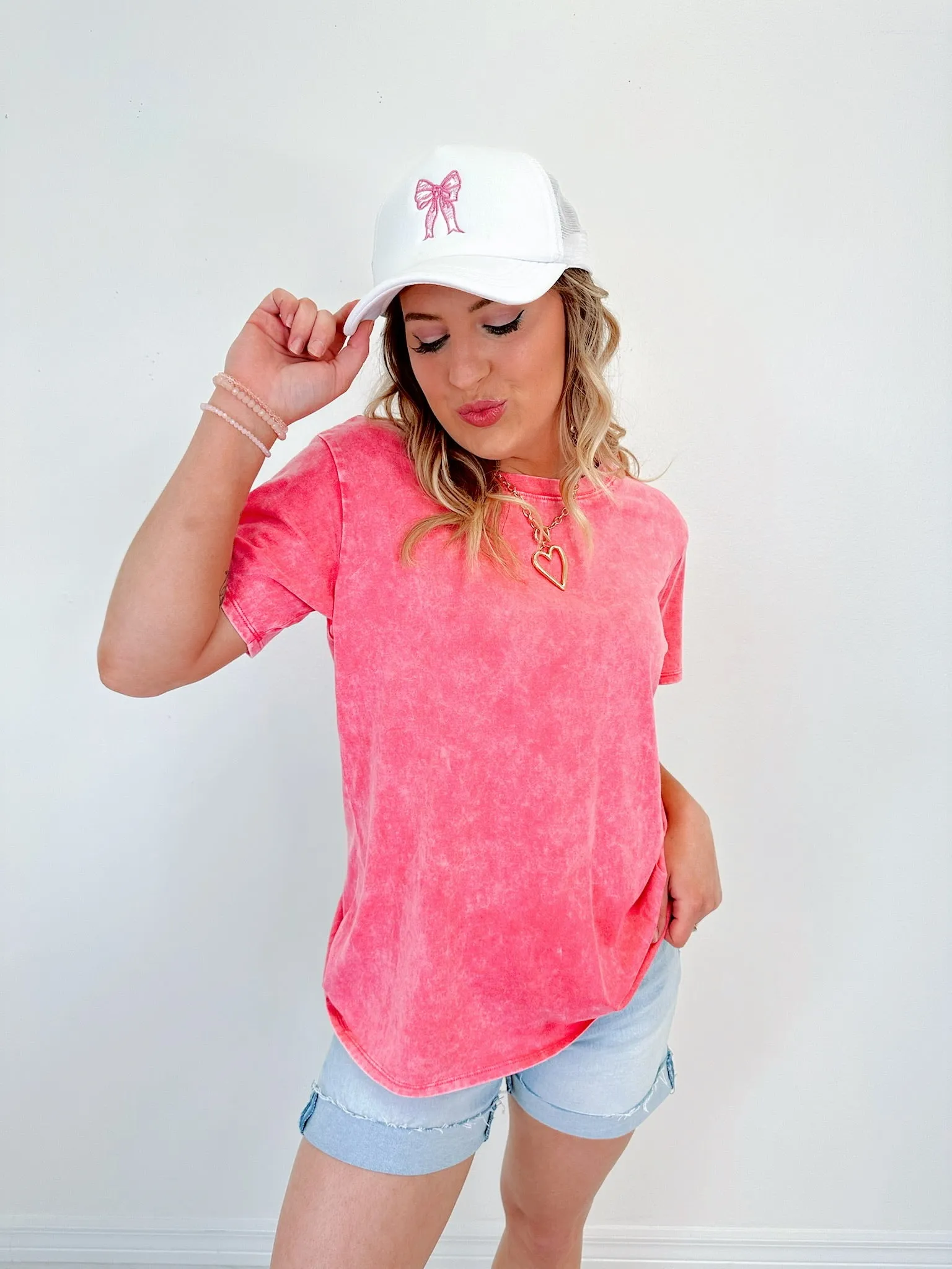 Emy Essential Mineral Washed Tee - Pink