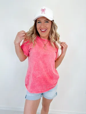 Emy Essential Mineral Washed Tee - Pink