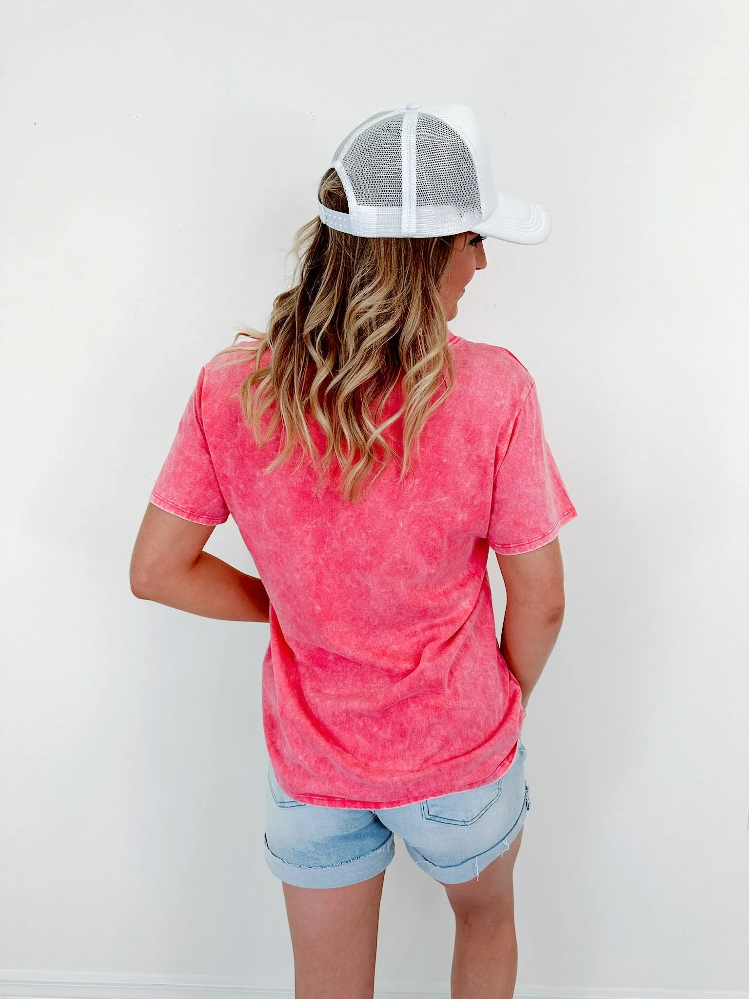 Emy Essential Mineral Washed Tee - Pink