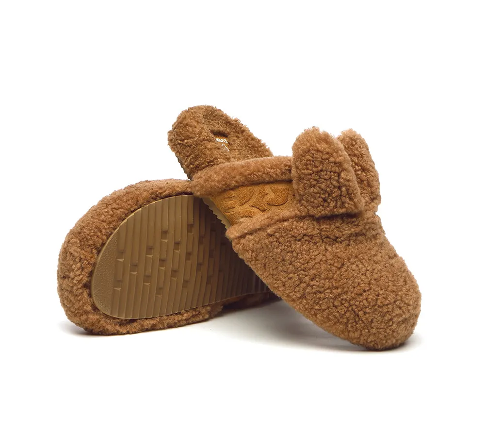 EVERAU® UGG Slippers Women Sheepskin Wool Fluffy Bunny