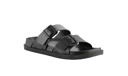 FLAT BLACK SANDALS WITH BUCKLES