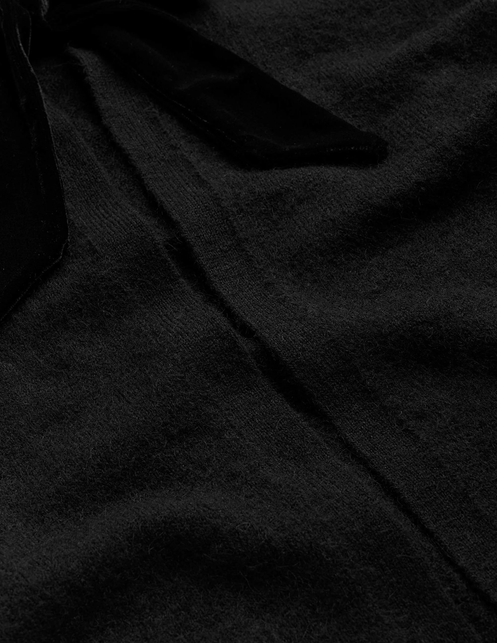 Fluffy Bow Cardigan-Black