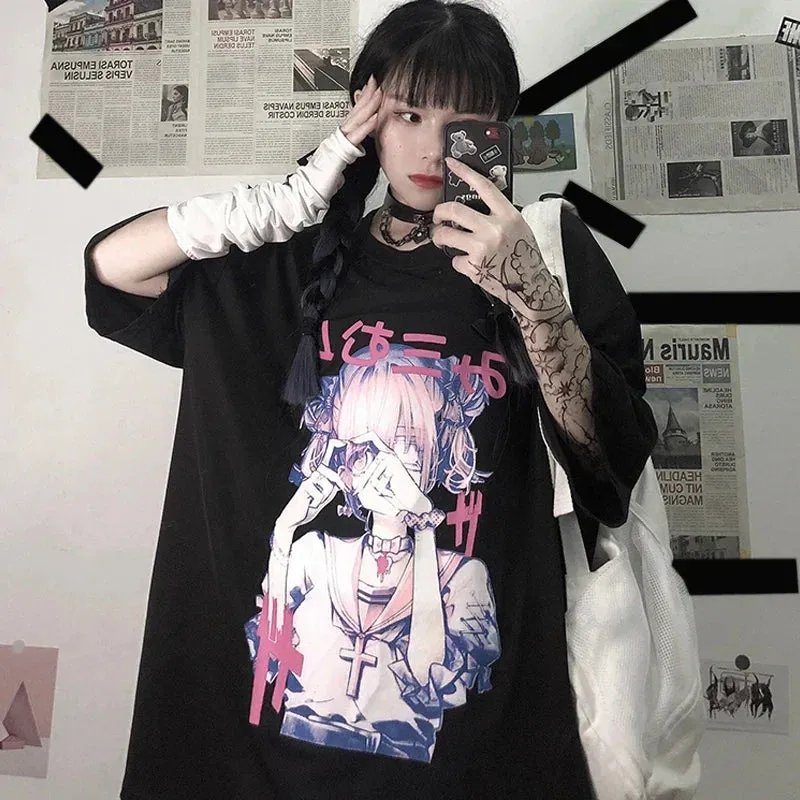 Heart Love Anime Oversized Tee From Kawaii Stop