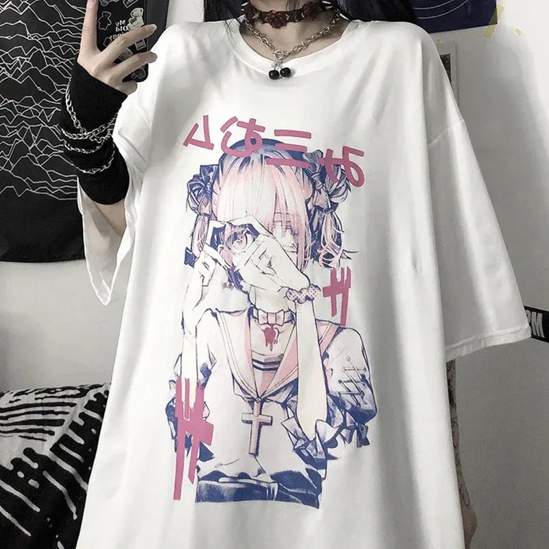 Heart Love Anime Oversized Tee From Kawaii Stop