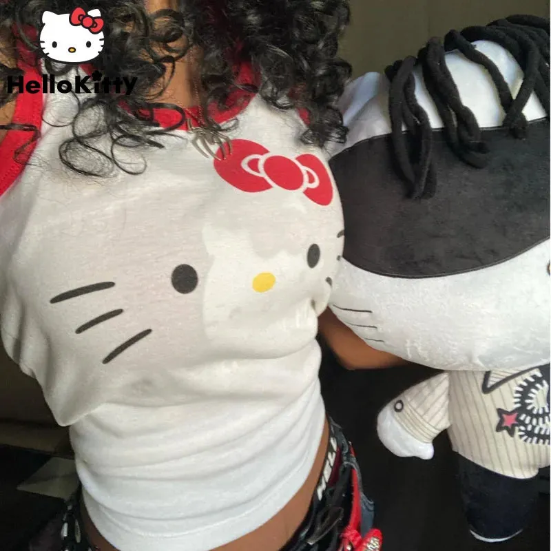 Hello Kitty Y2K Tank Top - White Anime Cartoon Baby Tee From Kawaii Stop