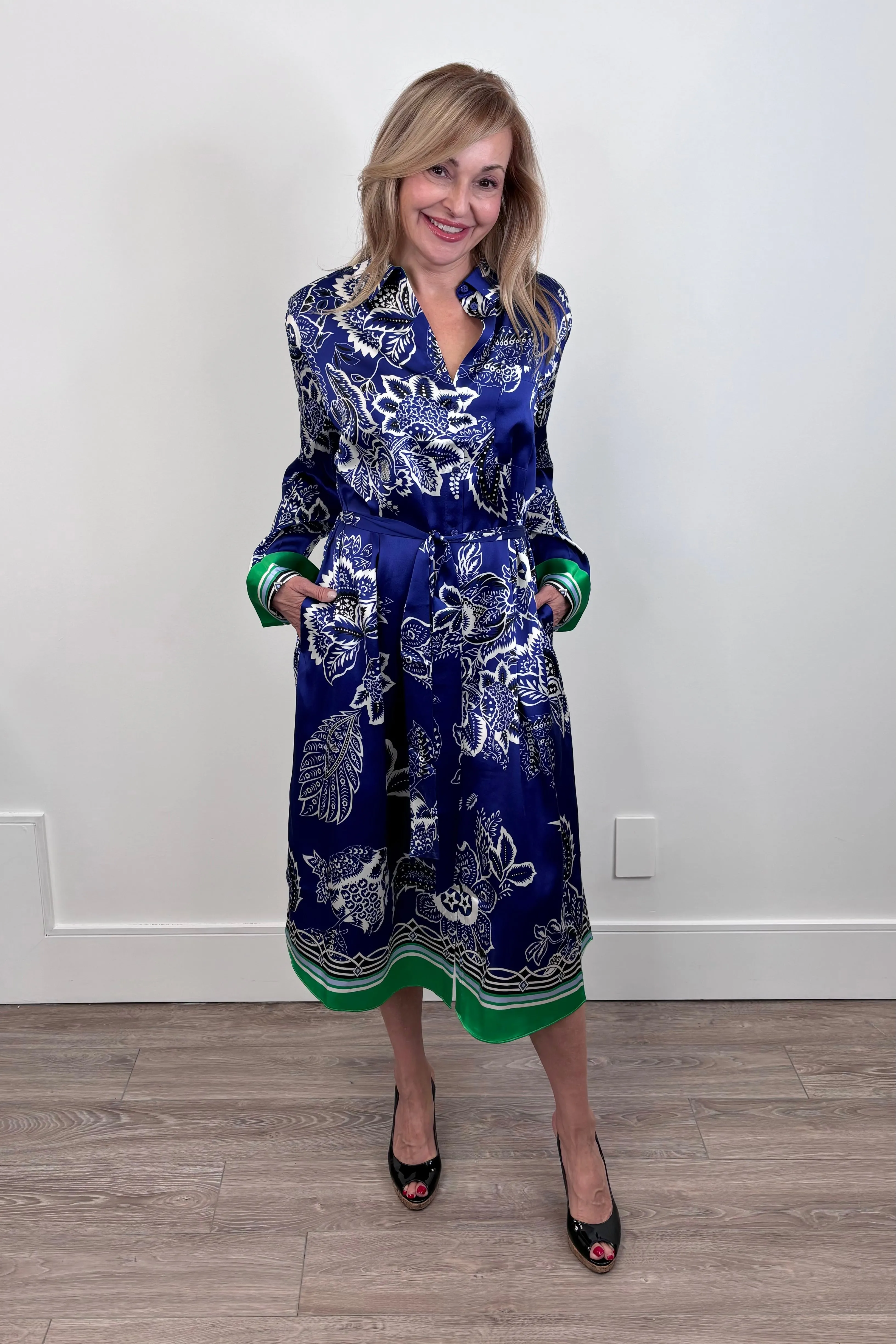 Herzen Silk Belted Shirt Dress