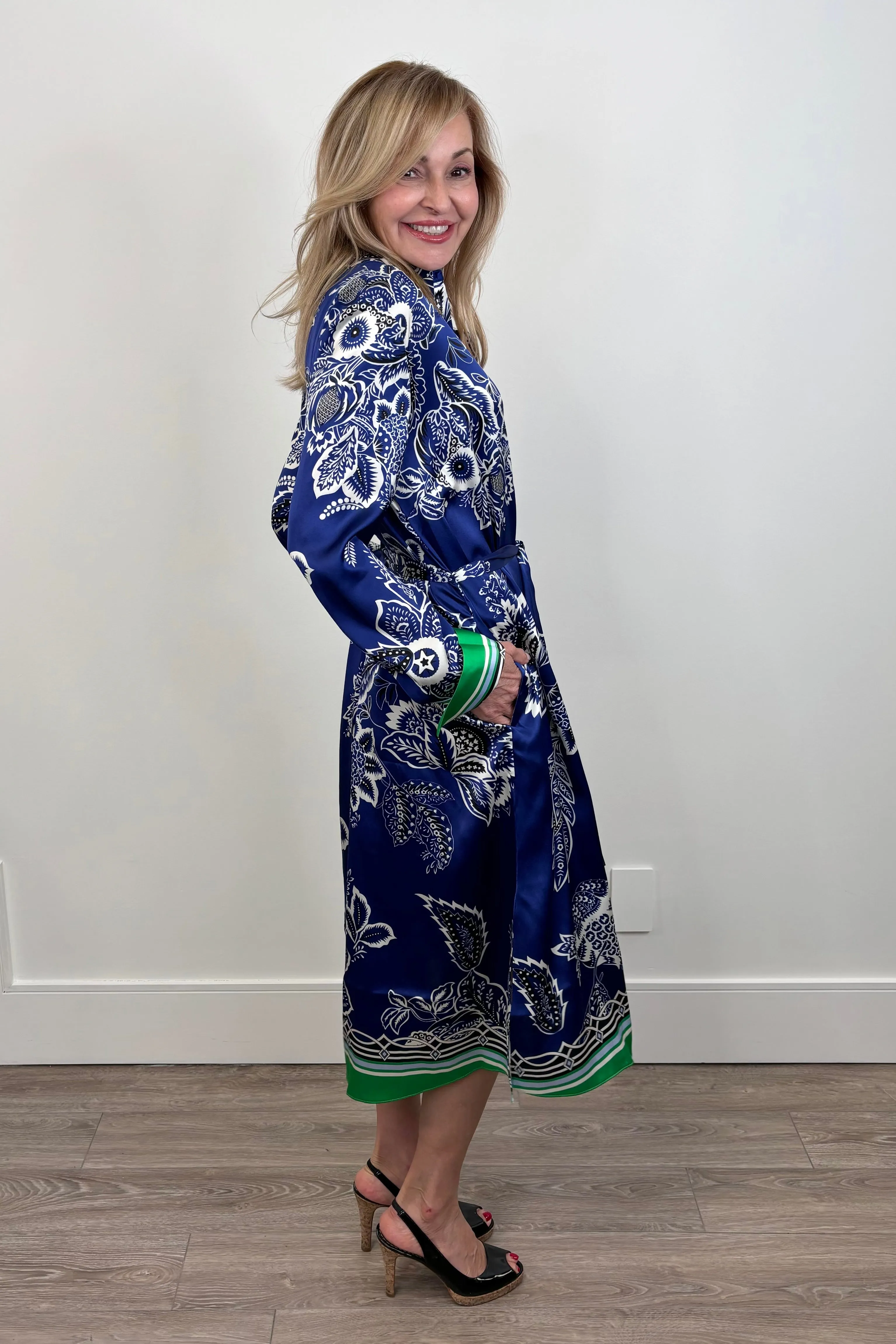 Herzen Silk Belted Shirt Dress