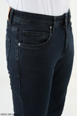 HolloMen Dark Blue Slim-Fit Denim Jeans.