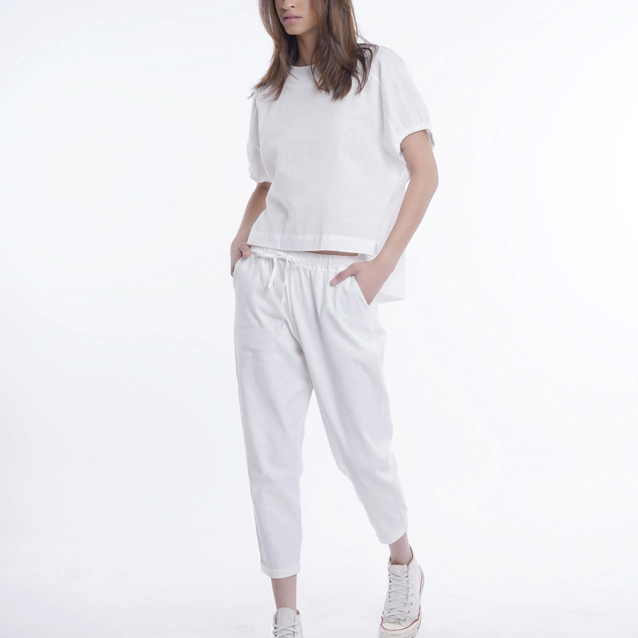 Ivanne Boat Neck Linen Top