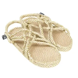 JC Beige & Sparkling Gold Sandals