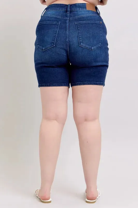 Judy Blue Full Size High Waist V-Front Bermuda Plus Size
