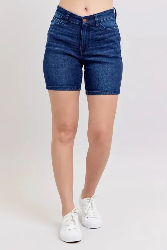 Judy Blue Full Size High Waist V-Front Bermuda Plus Size