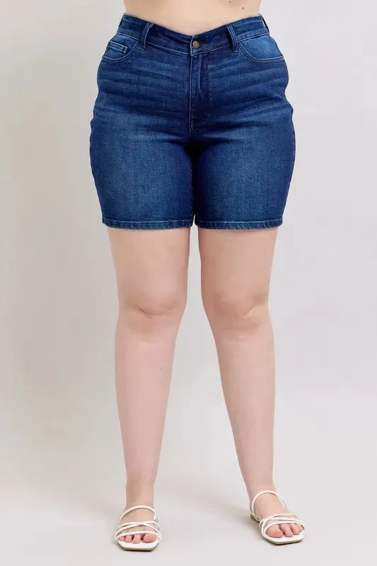 Judy Blue Full Size High Waist V-Front Bermuda Plus Size