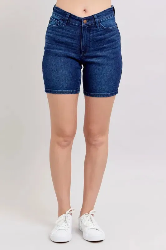 Judy Blue Full Size High Waist V-Front Bermuda Plus Size