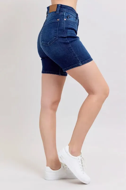 Judy Blue Full Size High Waist V-Front Bermuda Plus Size