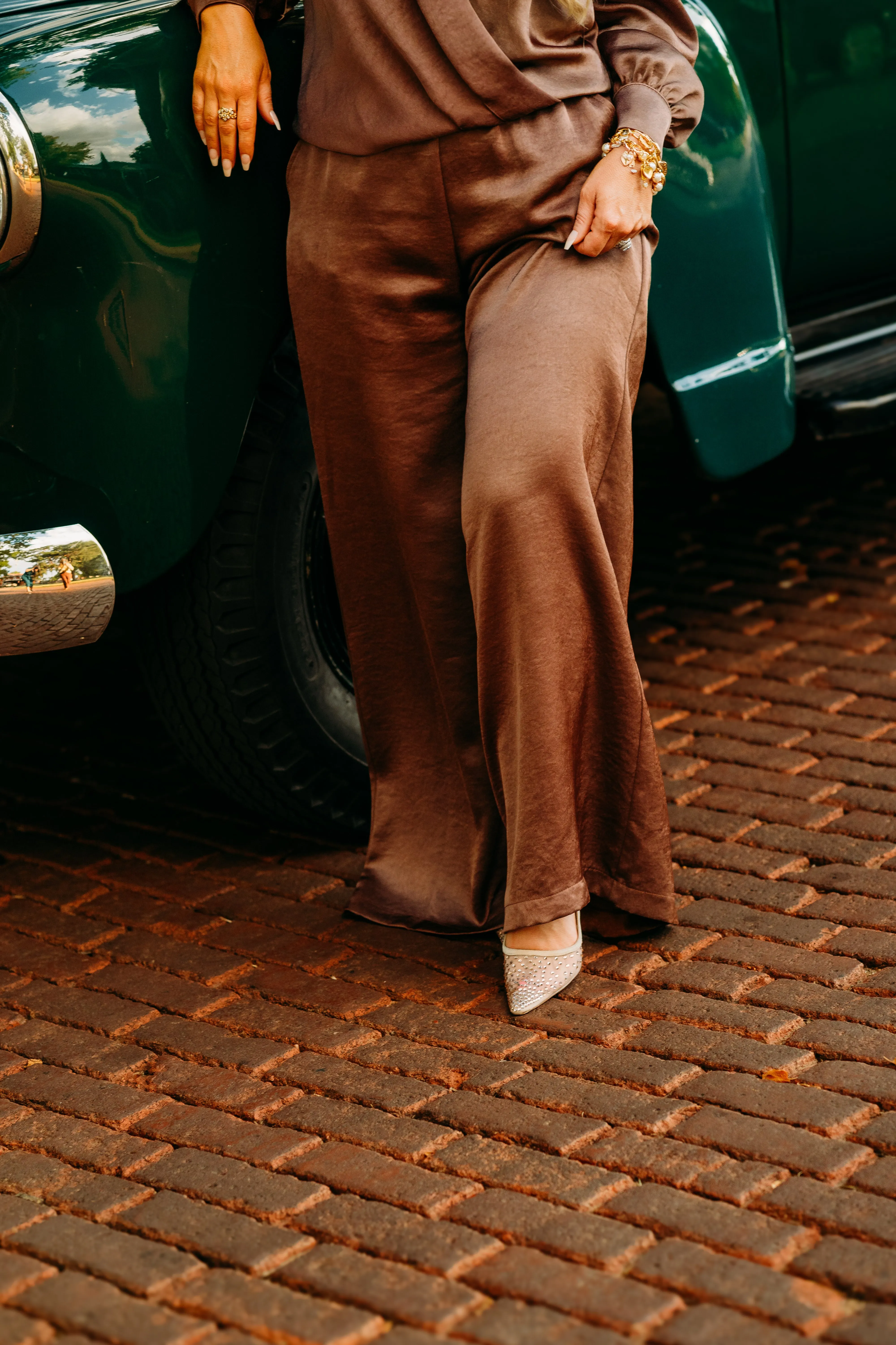 Karen Kane: Wide Leg Pants Cognac 3L11807