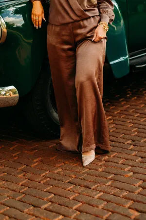 Karen Kane: Wide Leg Pants Cognac 3L11807