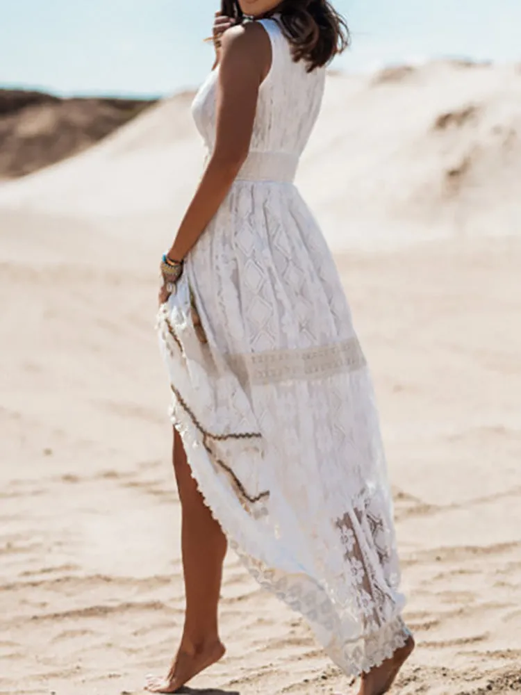 Liza - Boho Maxi Jurk Met Luchtige Stof En Speelse Print