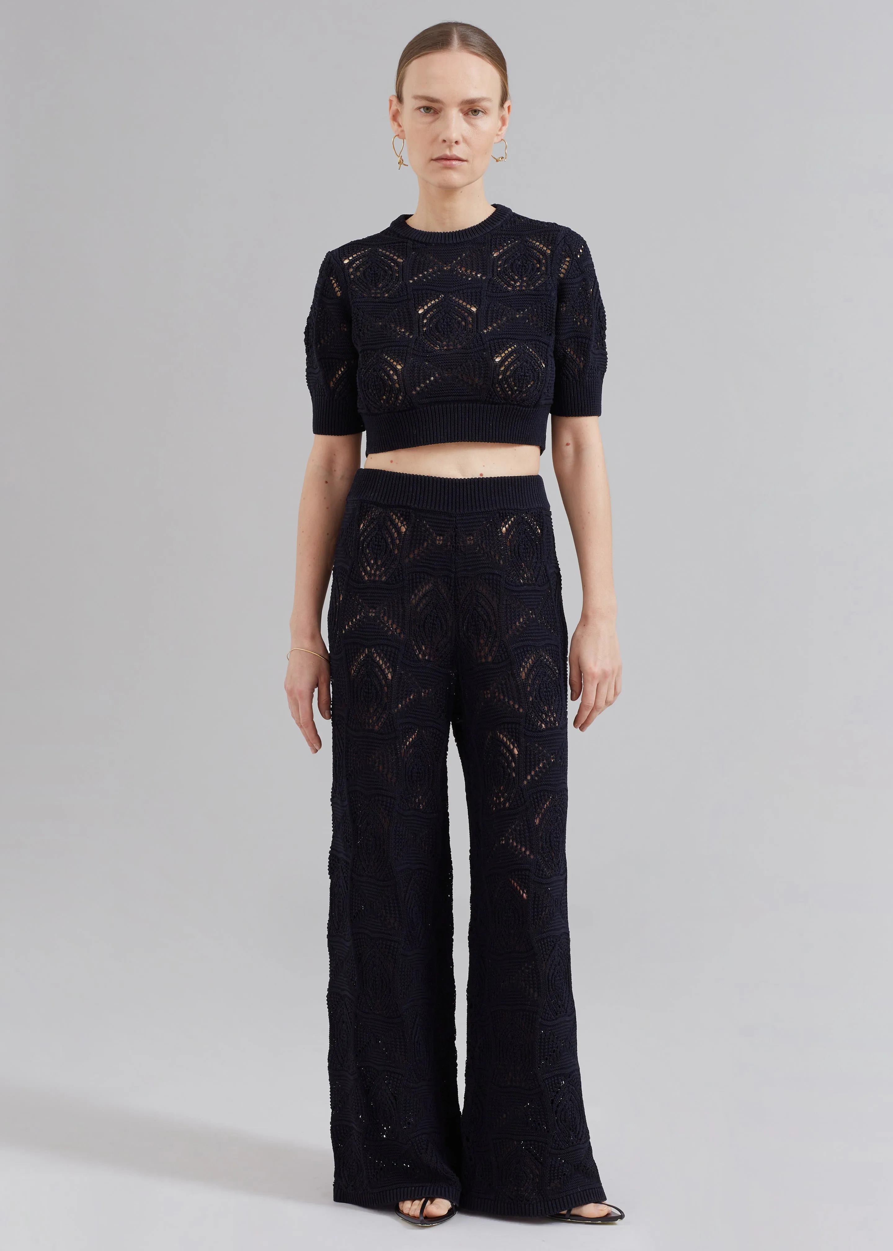 Loulou Studio Alma Crochet Pants - Black