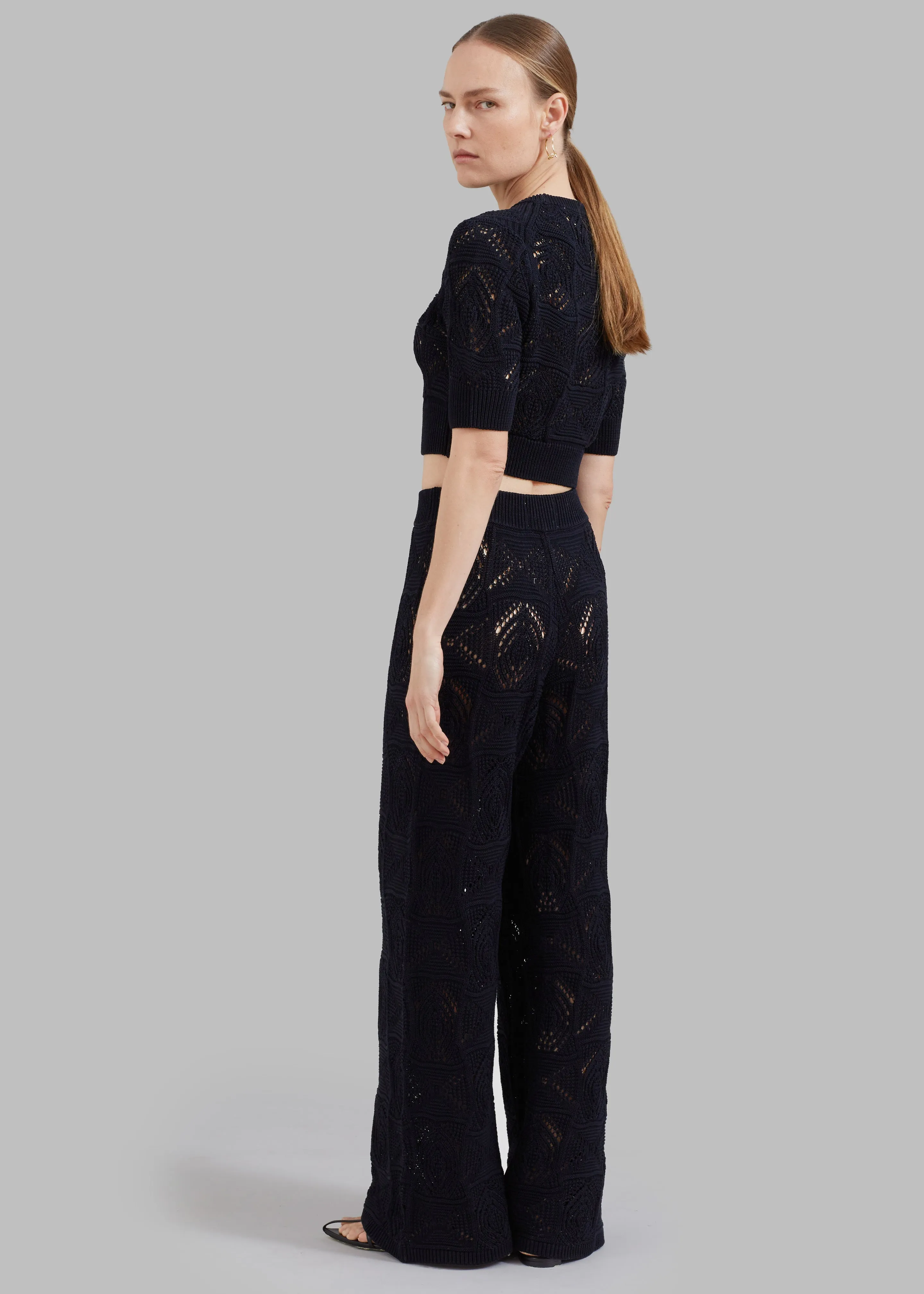 Loulou Studio Alma Crochet Pants - Black