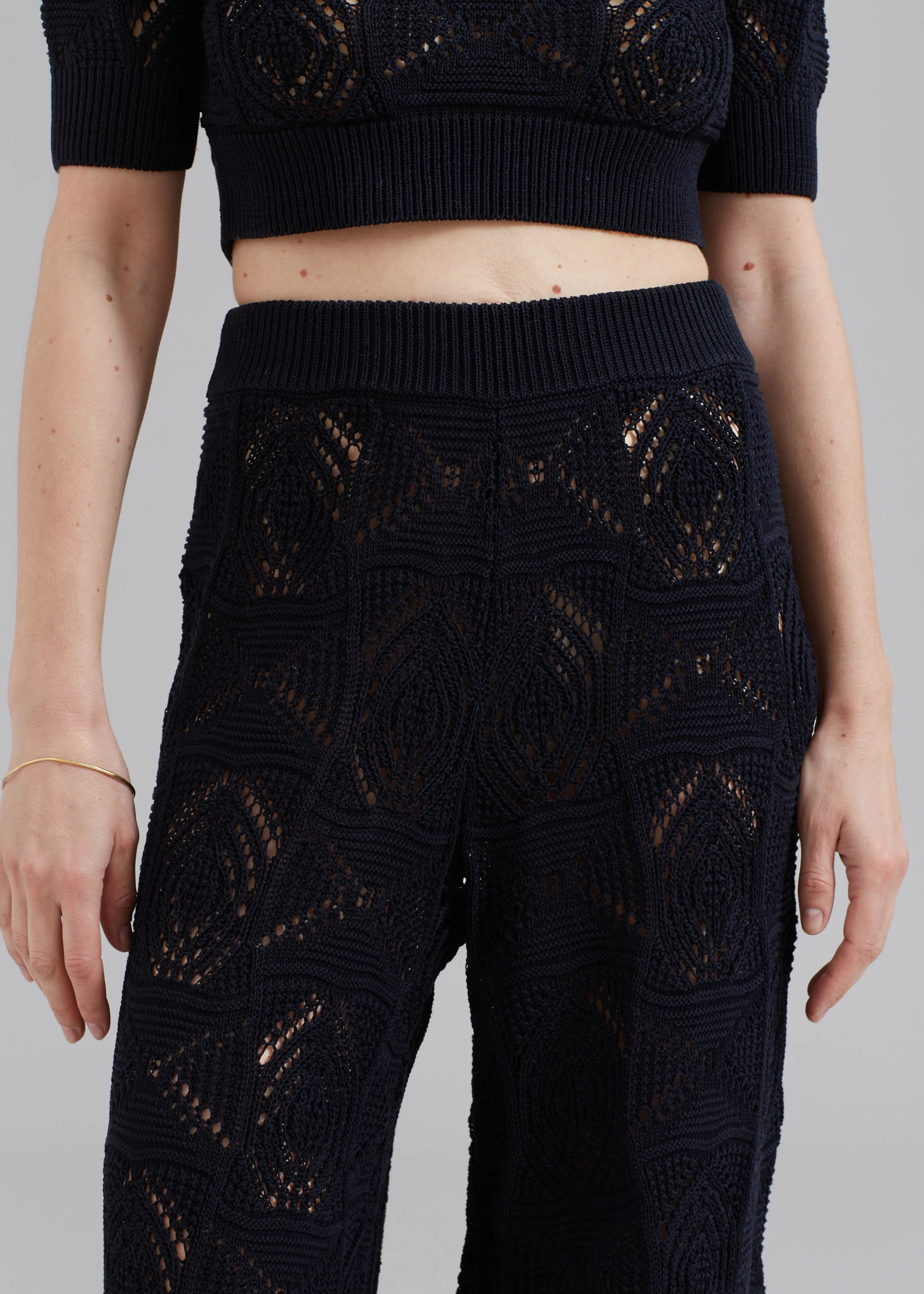 Loulou Studio Alma Crochet Pants - Black