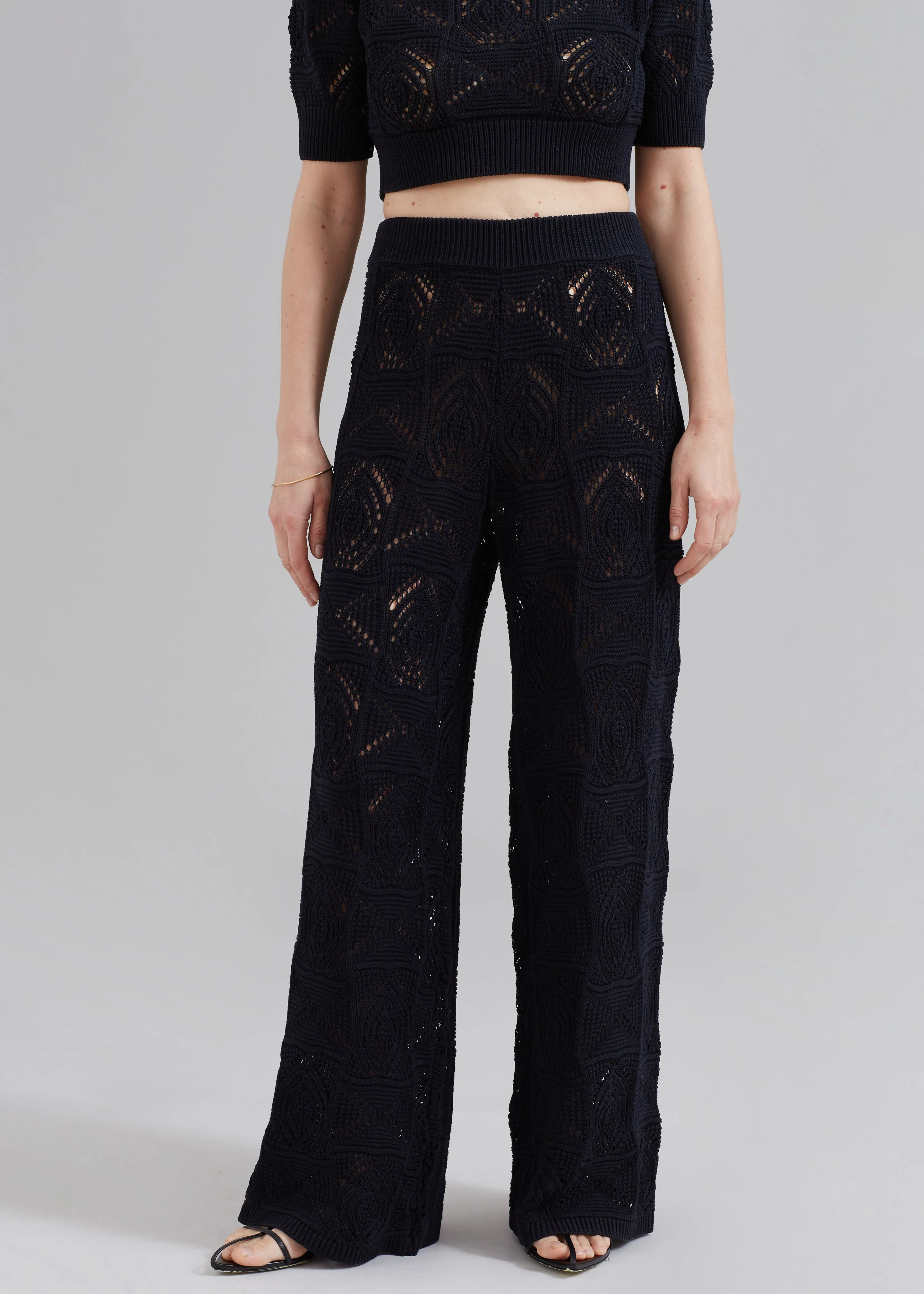 Loulou Studio Alma Crochet Pants - Black