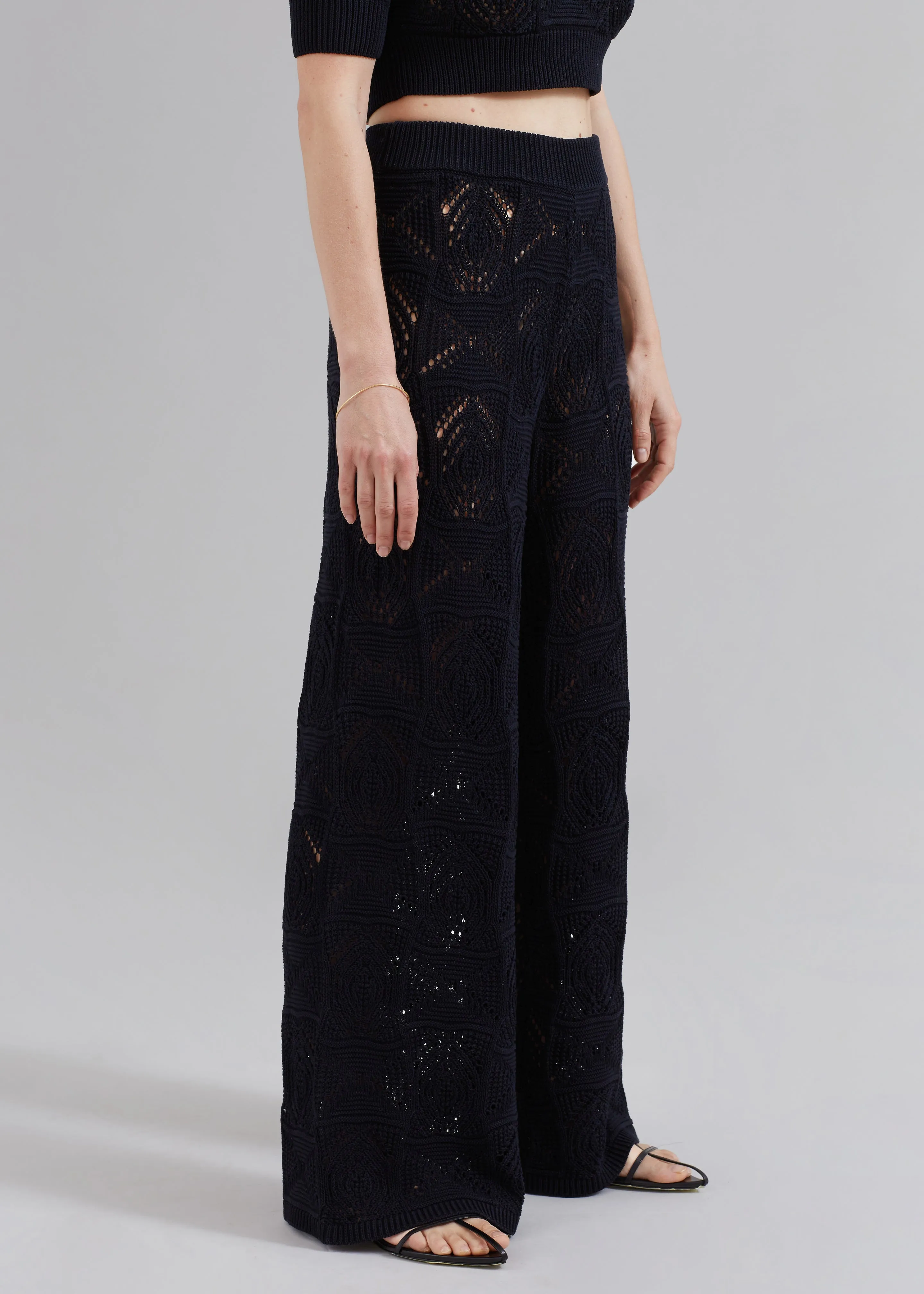 Loulou Studio Alma Crochet Pants - Black