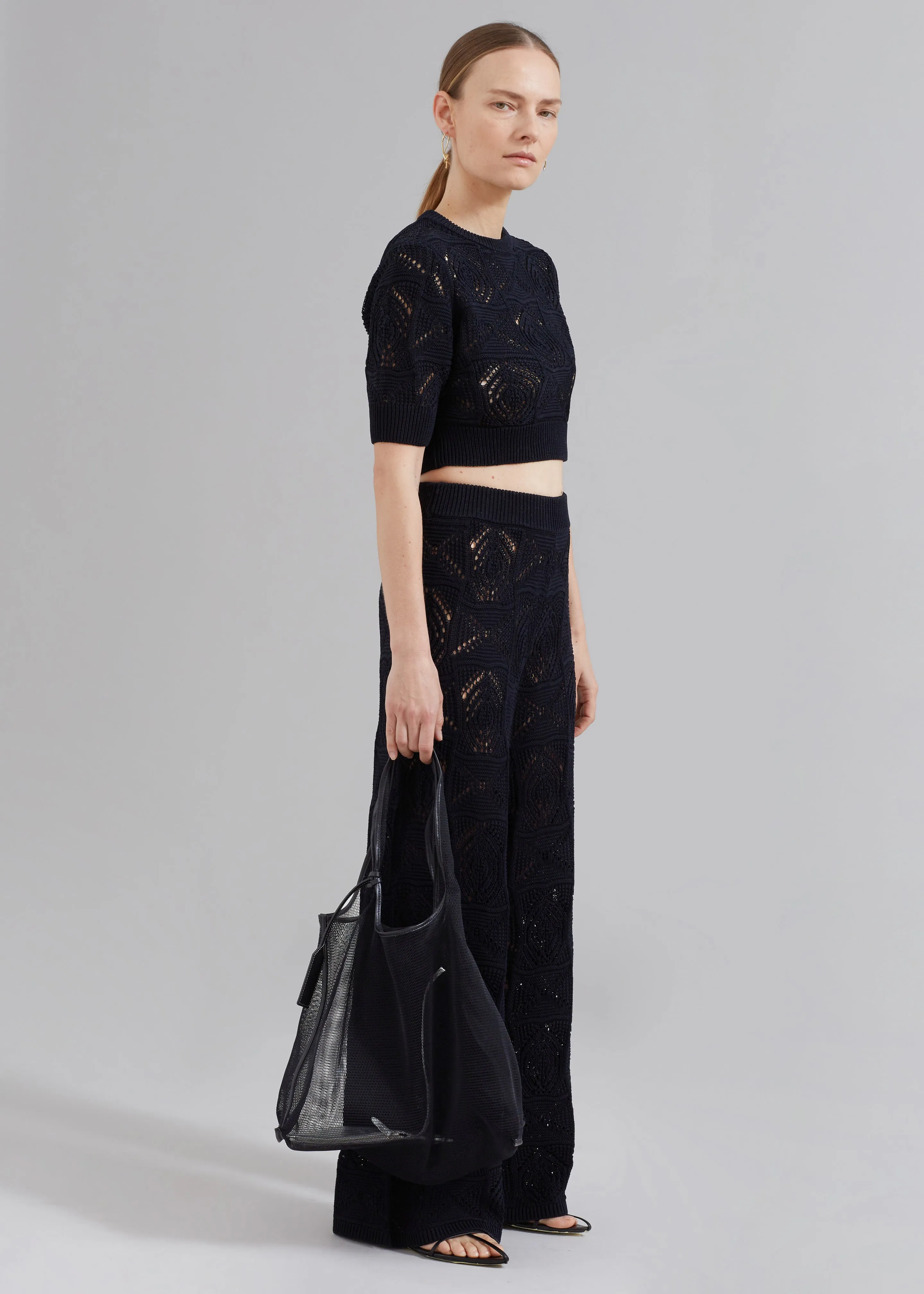 Loulou Studio Alma Crochet Pants - Black