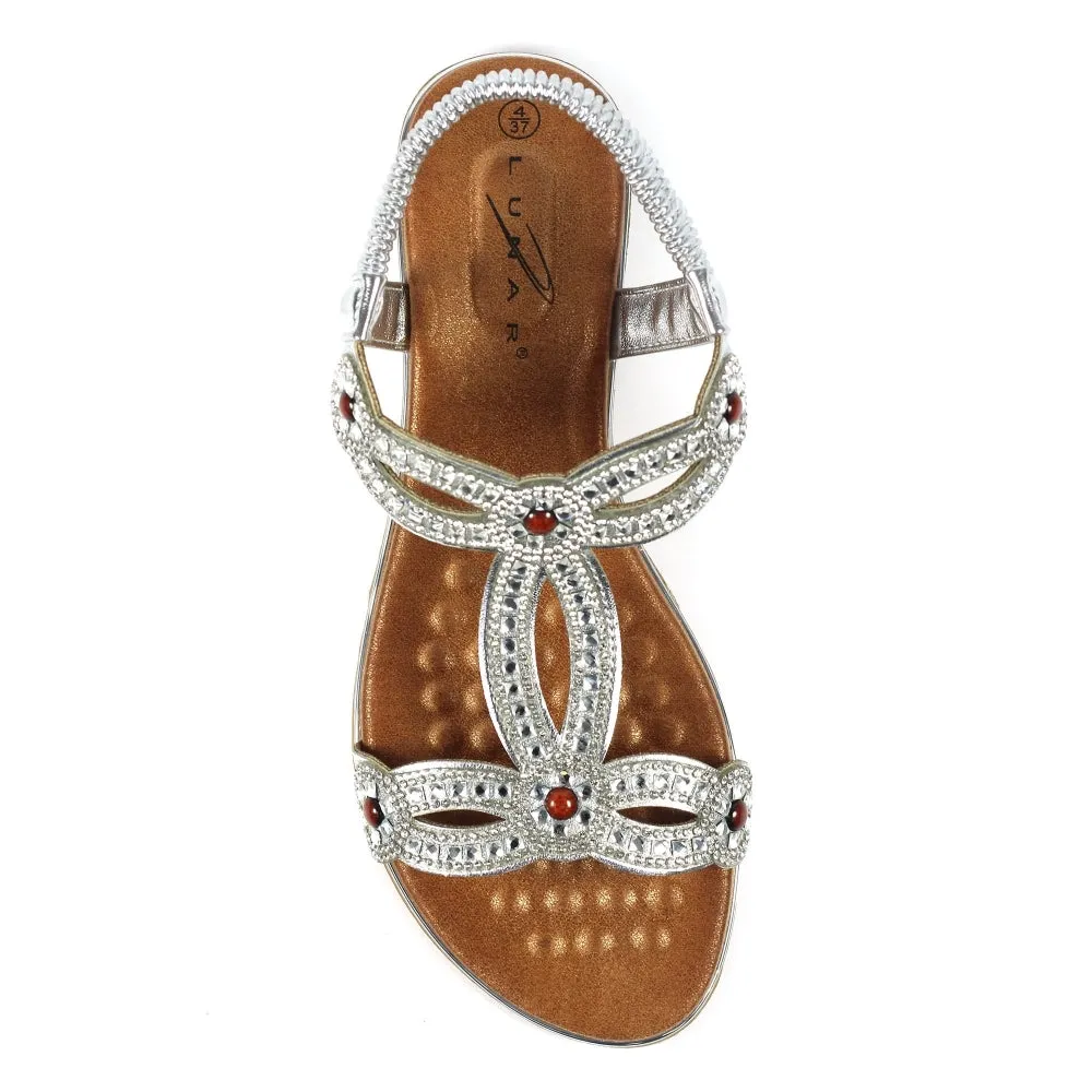 Lunar Women's JLH459 Marca Sandals Silver