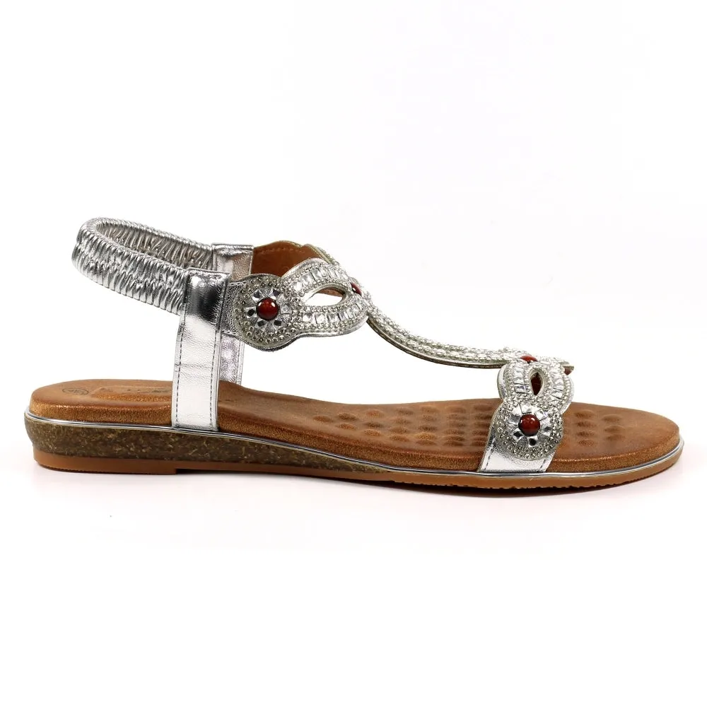 Lunar Women's JLH459 Marca Sandals Silver