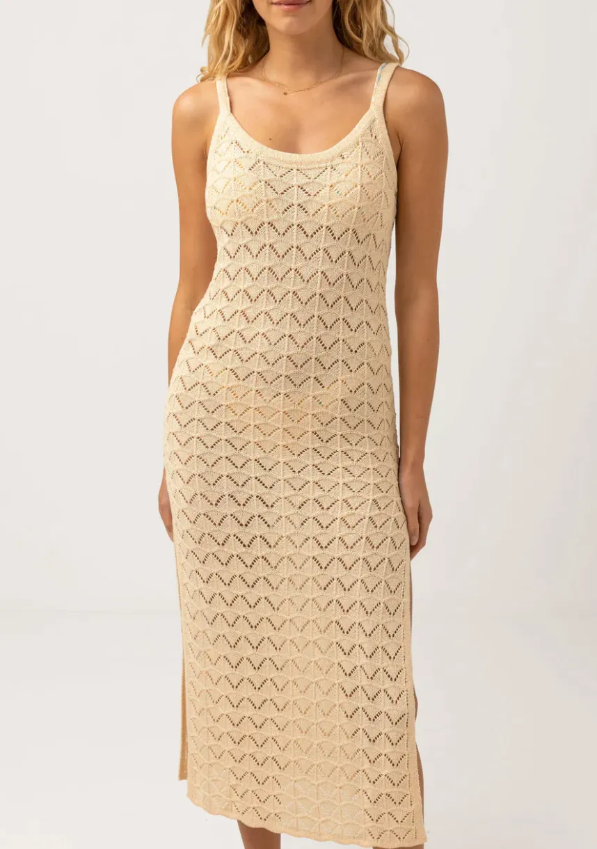 Marketta Knit Midi Slip Dress - Cream