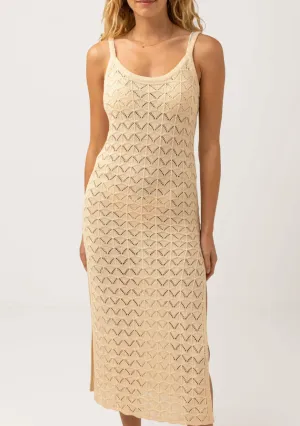 Marketta Knit Midi Slip Dress - Cream
