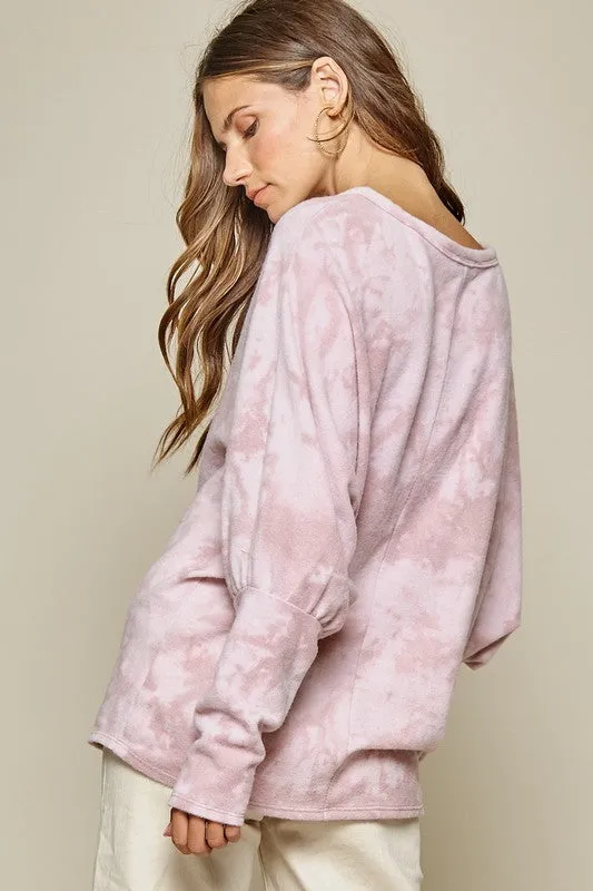 Mauve Tie Dye Long Sleeve Top