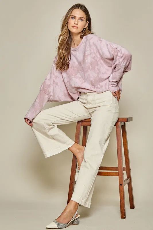 Mauve Tie Dye Long Sleeve Top
