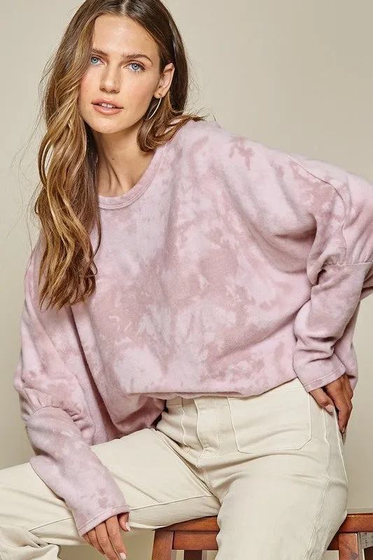 Mauve Tie Dye Long Sleeve Top