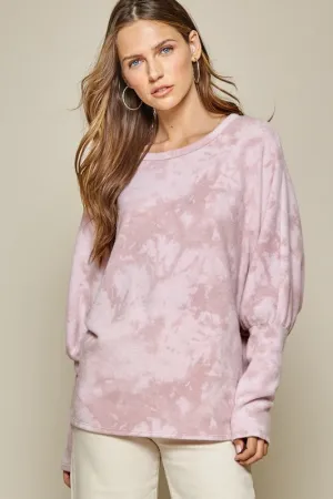 Mauve Tie Dye Long Sleeve Top