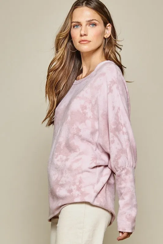 Mauve Tie Dye Long Sleeve Top