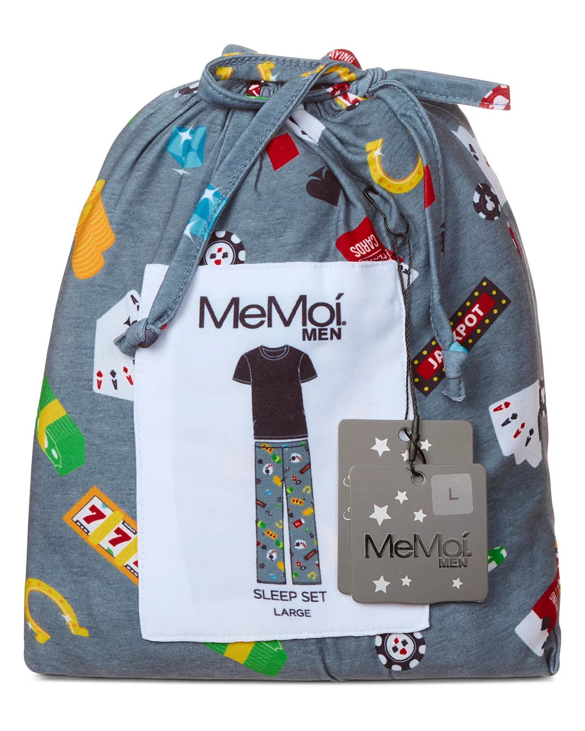 Men's Deal Me In Two Piece PJ Set In A Bag