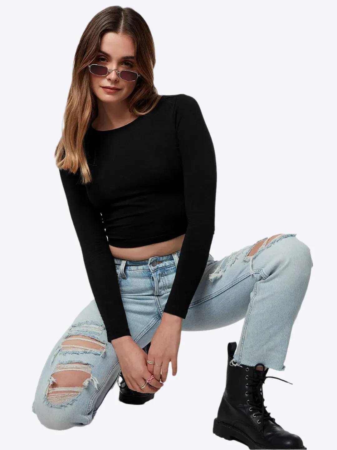 Modern Casual: Long Sleeve Crop Top