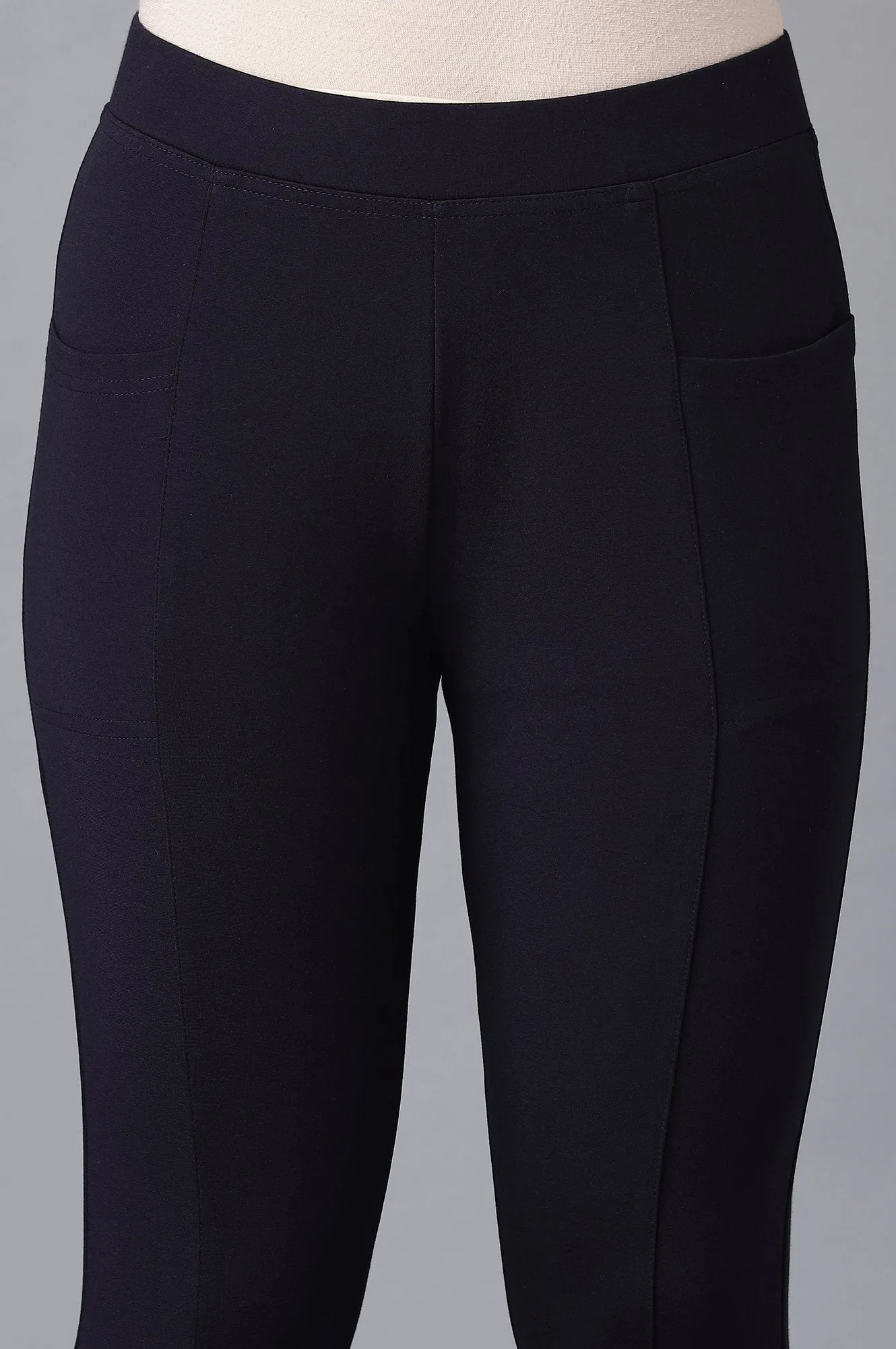 Navy Straight Yoga Tights