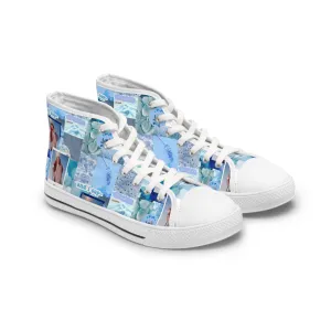 Olivia Rodrigo Light Blue Aesthetic Collage Women's High Top Sneakers