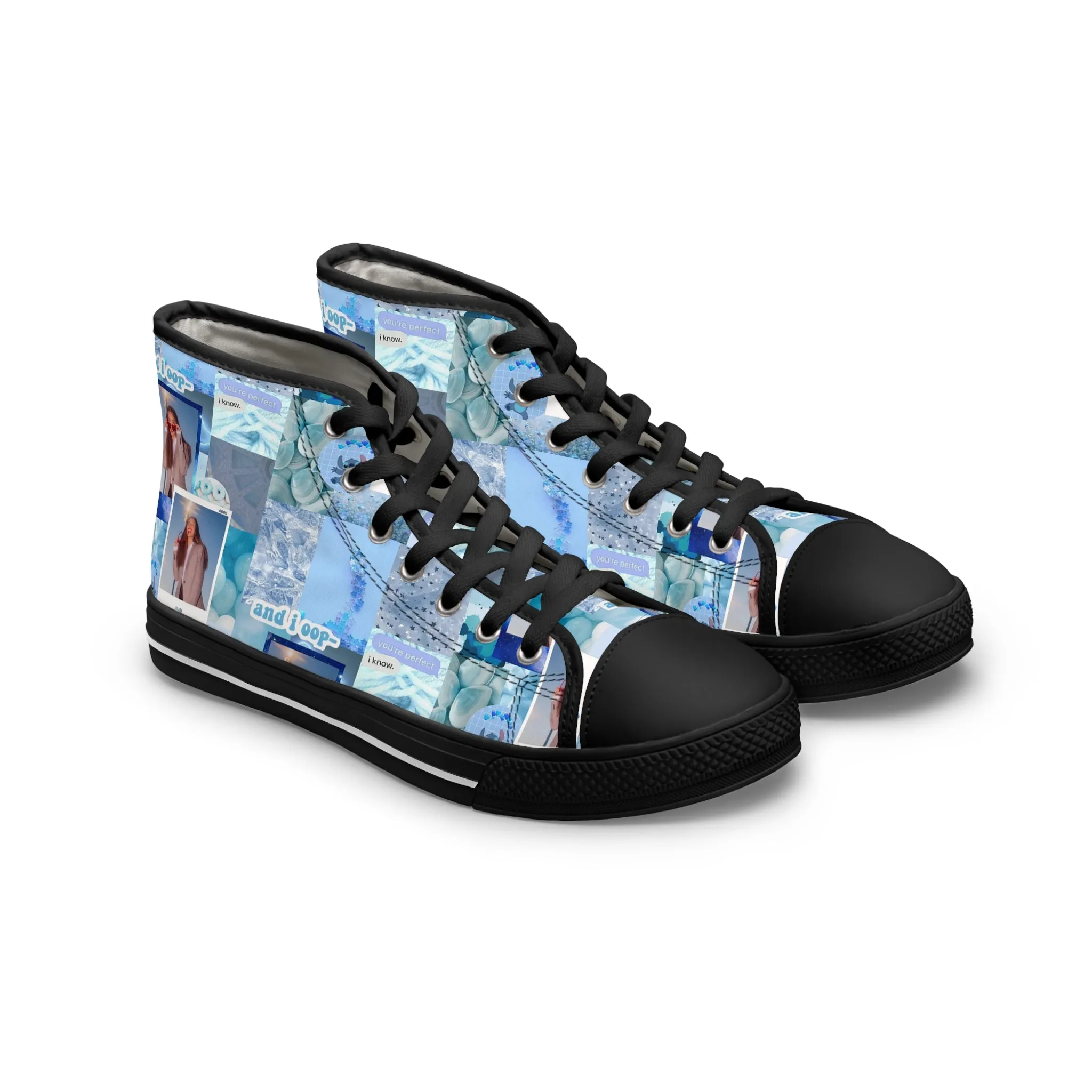 Olivia Rodrigo Light Blue Aesthetic Collage Women's High Top Sneakers