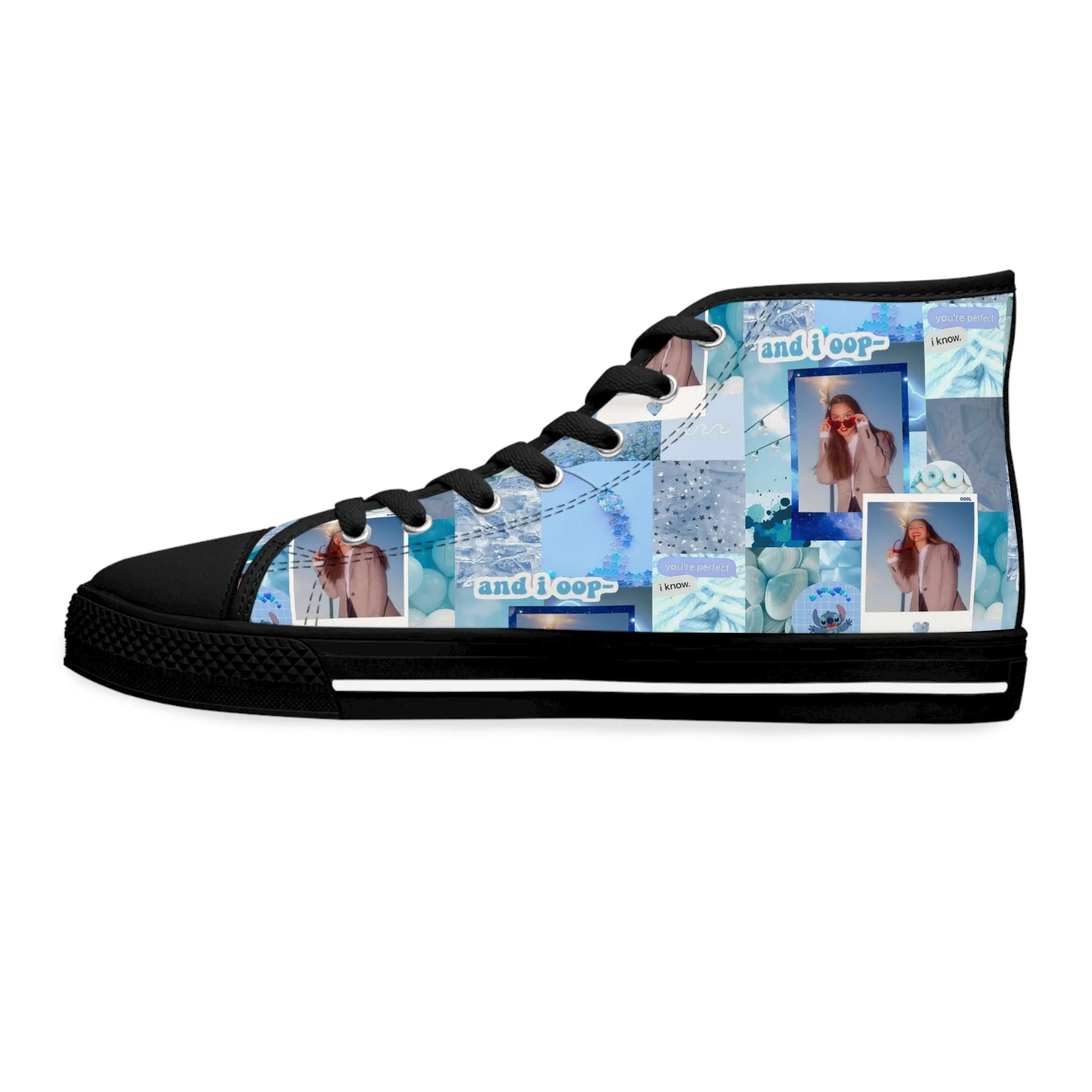 Olivia Rodrigo Light Blue Aesthetic Collage Women's High Top Sneakers