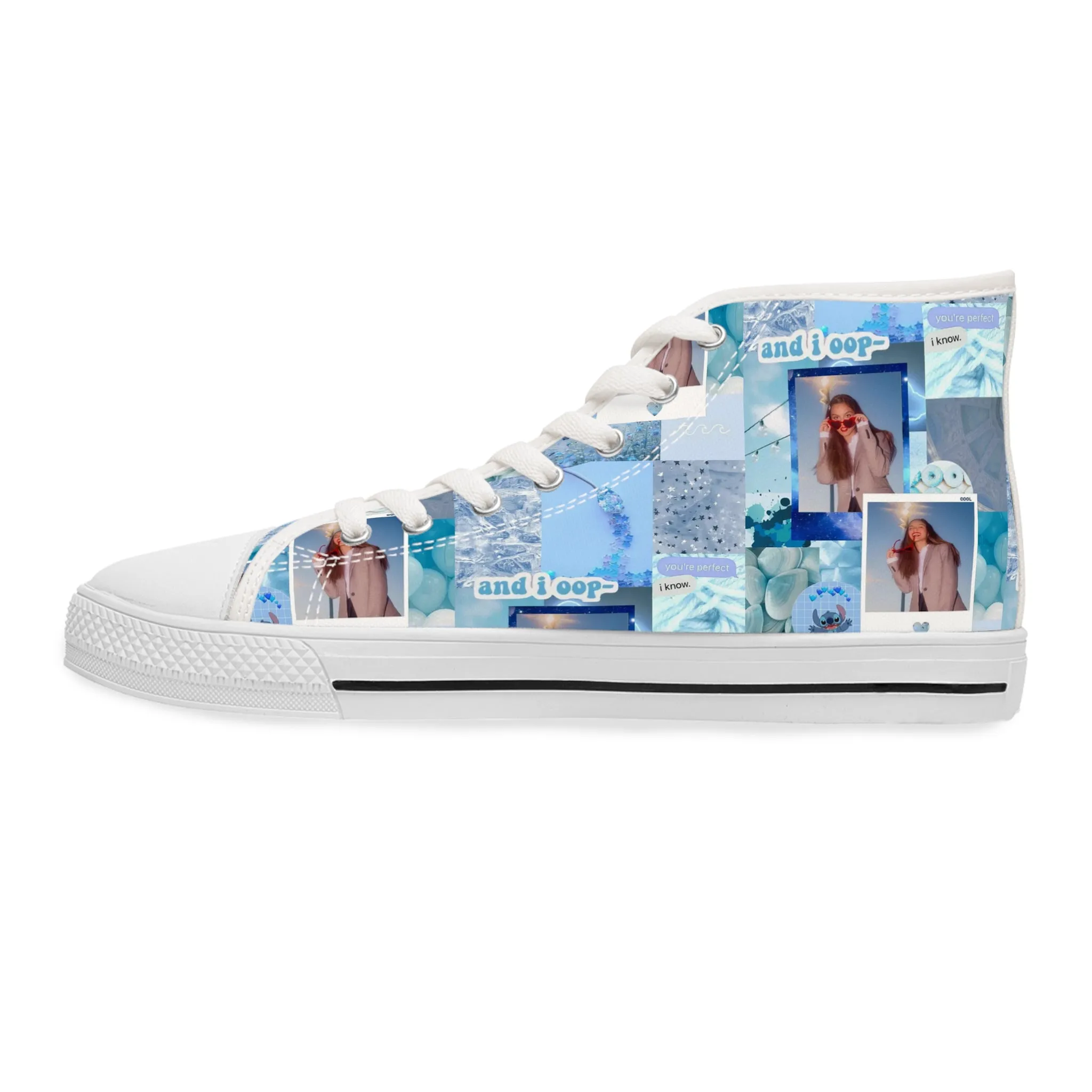 Olivia Rodrigo Light Blue Aesthetic Collage Women's High Top Sneakers