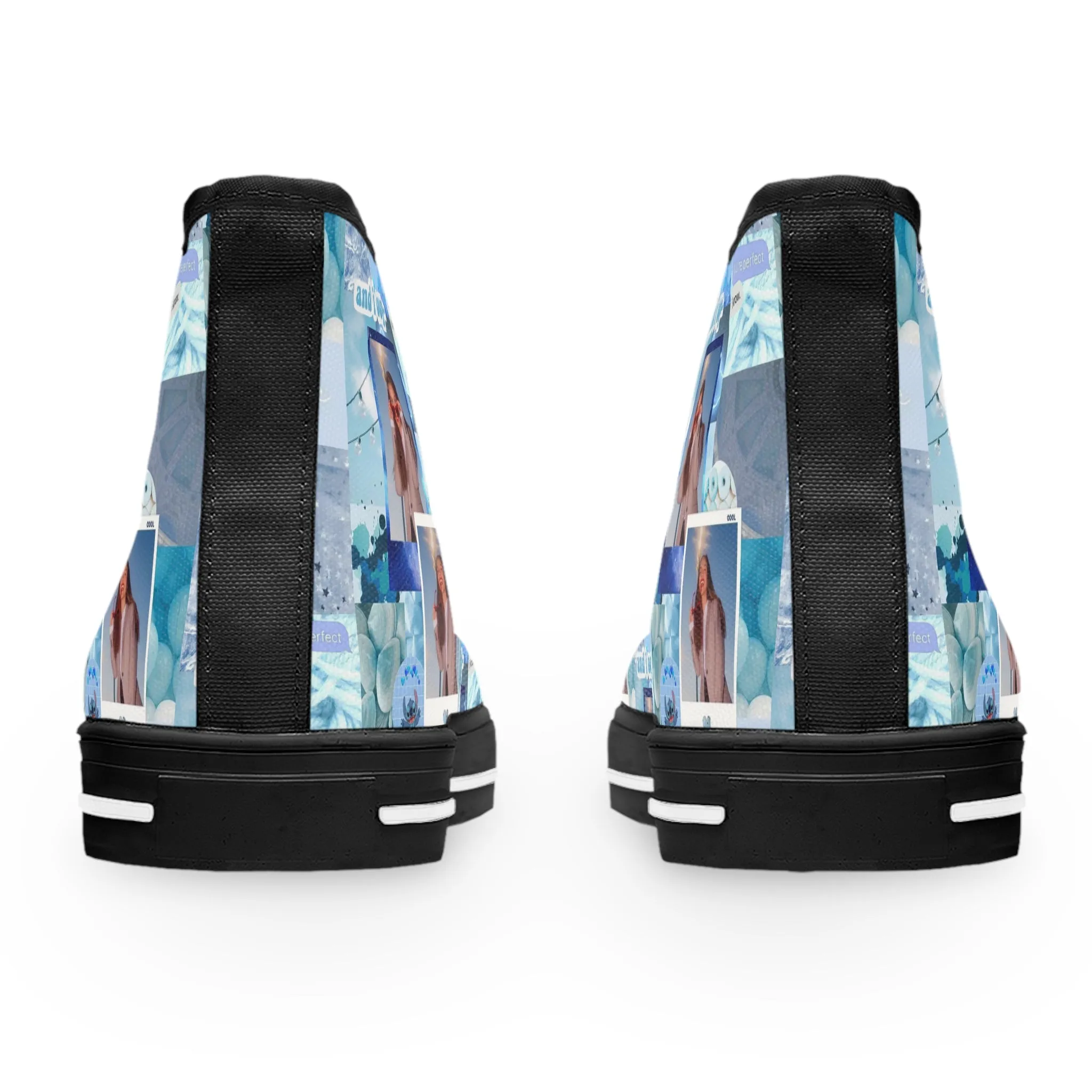 Olivia Rodrigo Light Blue Aesthetic Collage Women's High Top Sneakers
