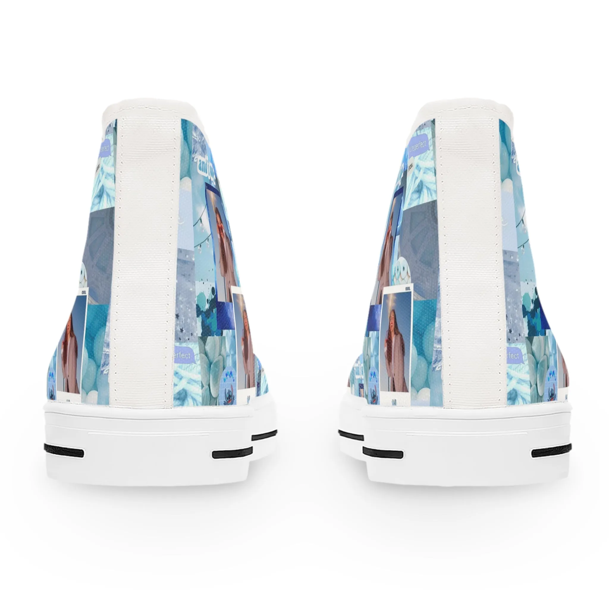 Olivia Rodrigo Light Blue Aesthetic Collage Women's High Top Sneakers